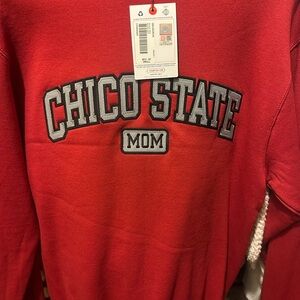 Champion Red Chico State Mom Crew Neck Sweater
